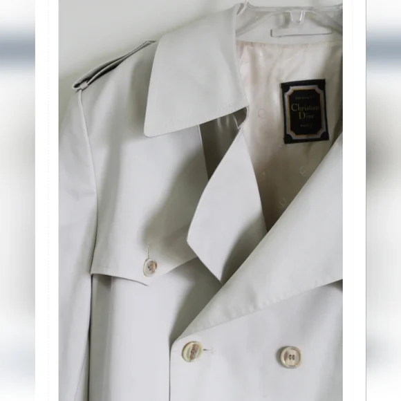 SOLD Christian Dior Vintage Mens Tan Khaki Trench Coat Ankle Length - Picture 14 of 15